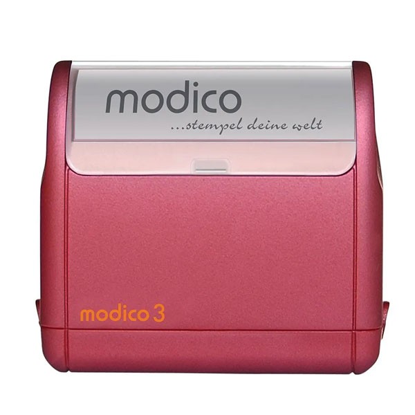 Modico 3 Flashstempel mit Stempelplatte rot